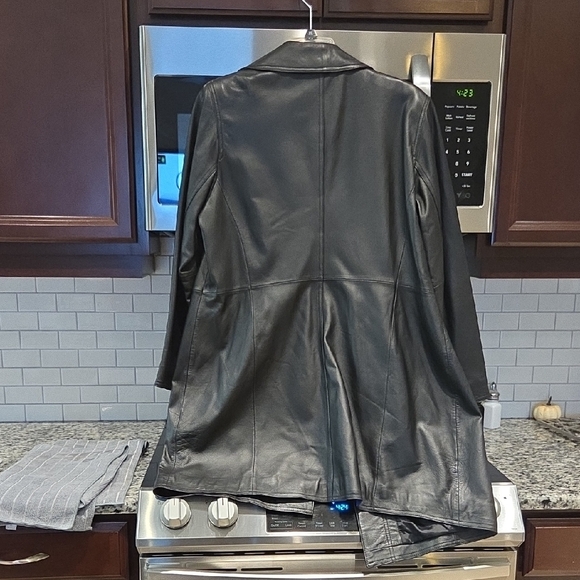 Jones New York Charcoal Leather Jacket - Picture 5 of 7